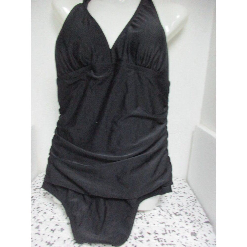 Adore Me  Women' Style# SW7300 One Piece Contour Swimsuit Black Size 1X NWOT